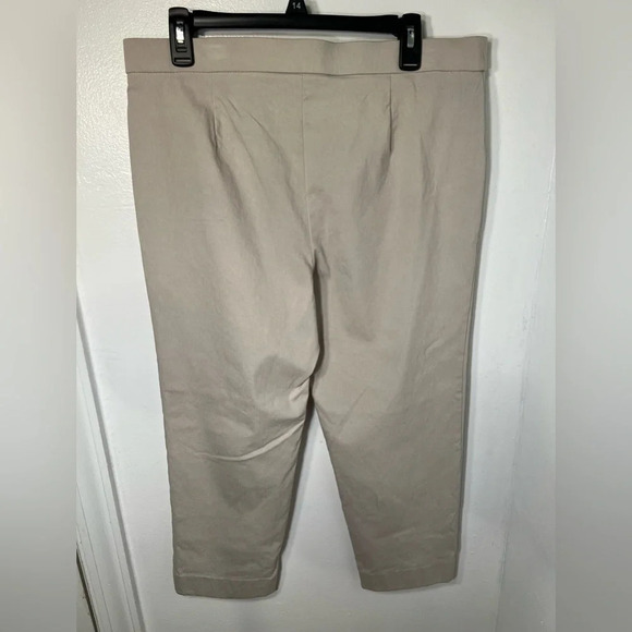 H&M, PXL, taupe, rayon, nylon, spandex chambray pull on, dress, stretchy pant - Picture 2 of 5